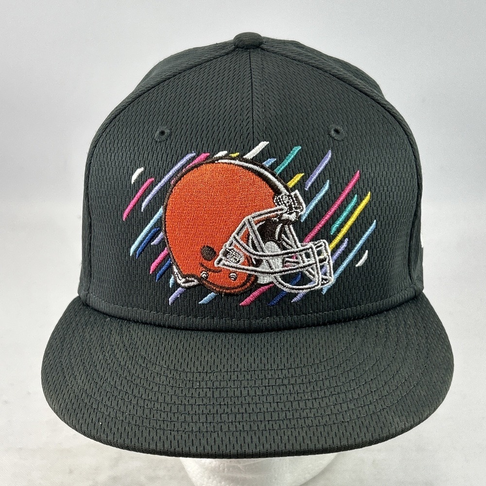 Cleveland Browns Fitted Hat 7 3/8 New Era 59FIFTY Helmet Logo Crucial Catch